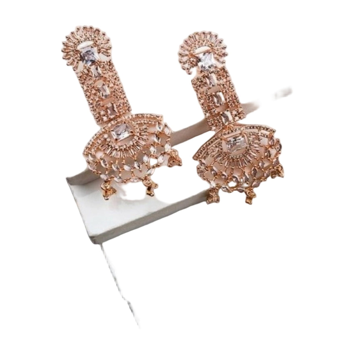 Women's Brass Silver Plated Drop Earrings — White AllQwik