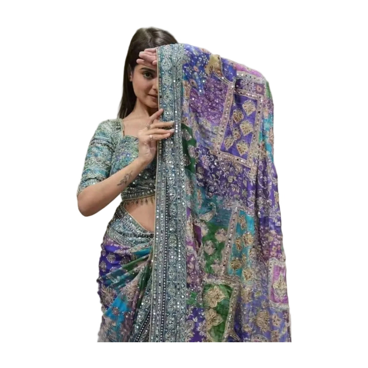 Women's Chiffon Embellished Saree AllQwik