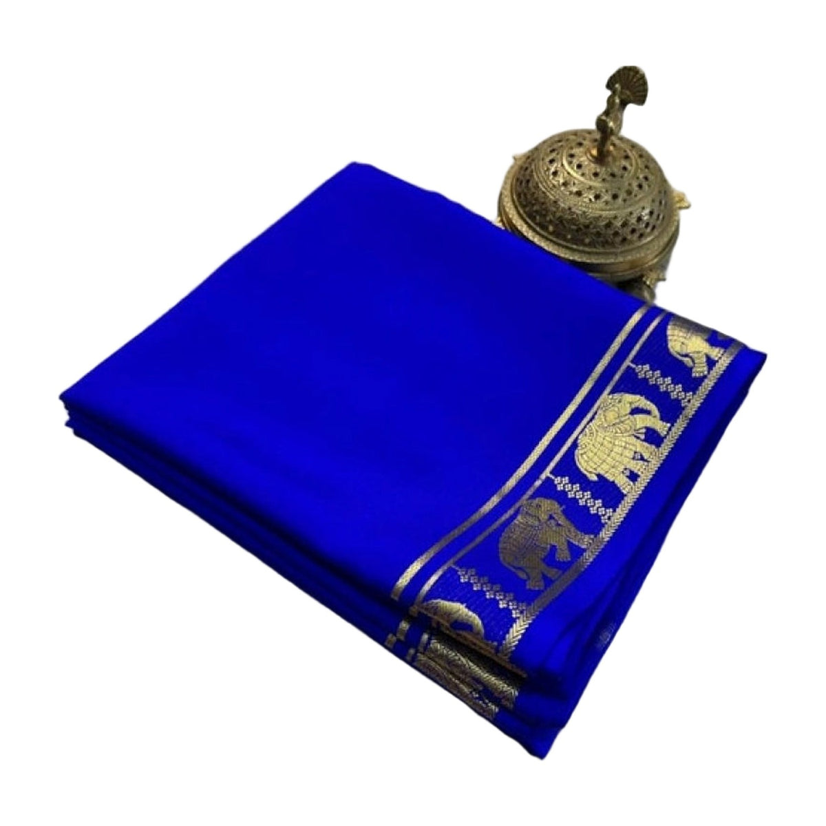 Women's Crepe Chit Pallu Solid Saree — Navy Blue · 1023 AllQwik