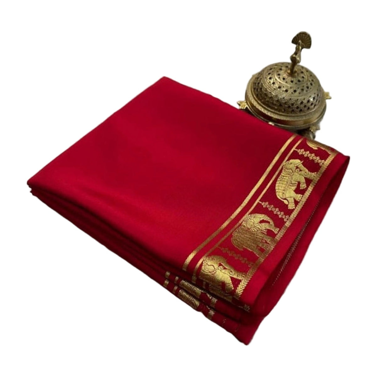 Women's Crepe Chit Pallu Solid Saree — Red · 1022 AllQwik