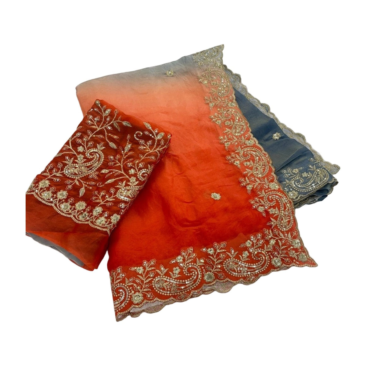Women's Satin Embellished Saree · 2661 AllQwik