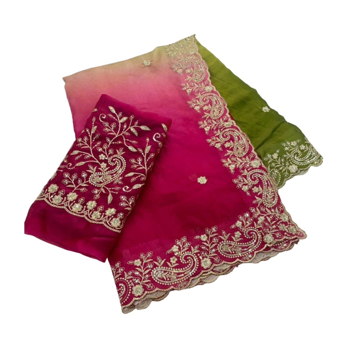 Women's Satin Embellished Saree · 2662 AllQwik