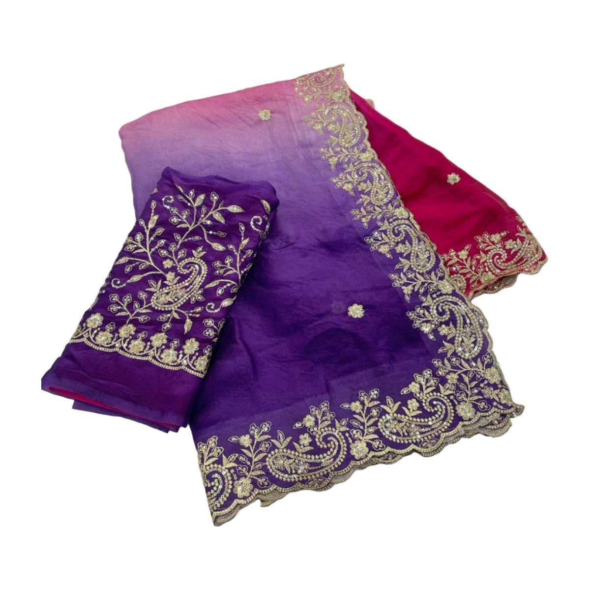 Women's Satin Embellished Saree · 2663 AllQwik