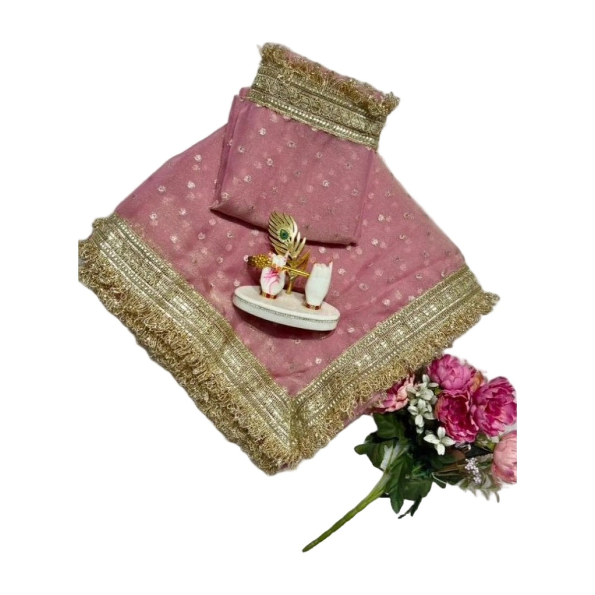 Women's Silk Embellished Saree — Pink AllQwik