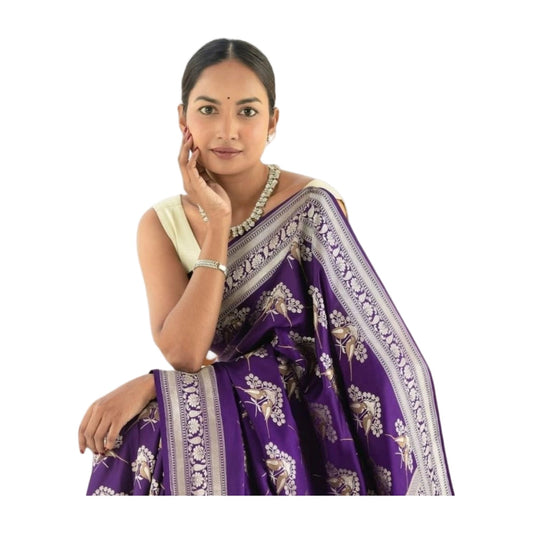 Women's Silk Printed Saree — Purple · Prpl AllQwik