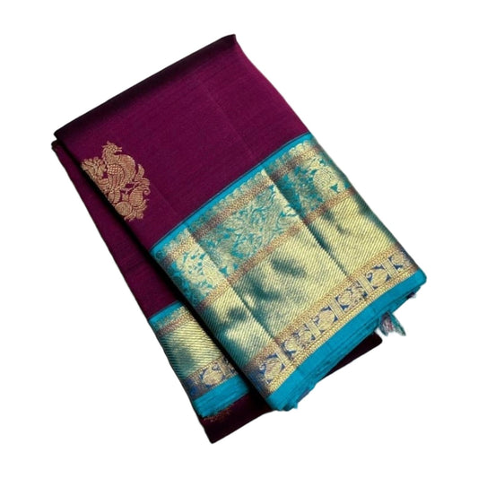 Women's Silk Printed Saree — Wine · Wine AllQwik