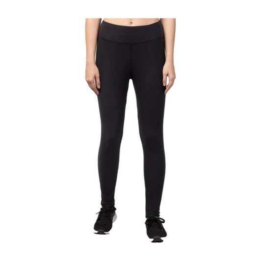 Women's Solid Ankle Length High-Rise Tights — Black AllQwik