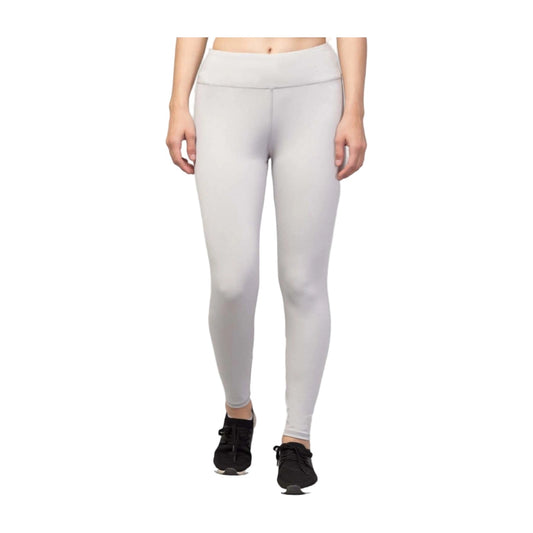 Women's Solid Ankle Length High-Rise Tights — Light Grey AllQwik