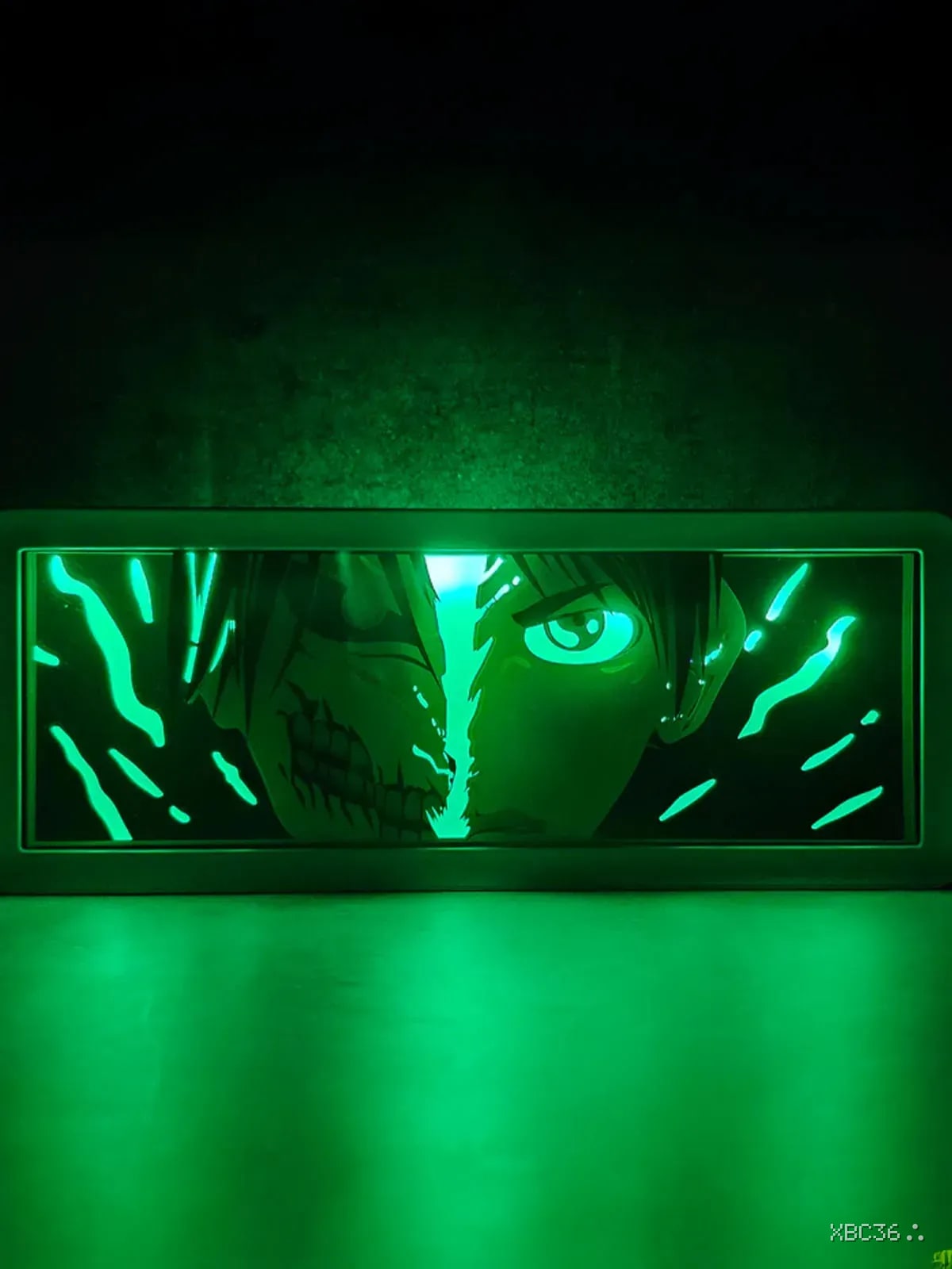 Attack on Titan Eren Yeager Multi-Color LED Shadow Box Art with Remote