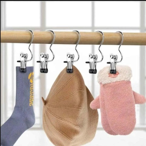 Stainless Steel Hangers with Clips Stylish 10pcs · Pack of 1