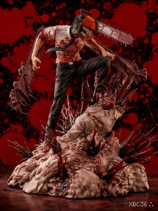 Chainsaw Man Blood Effect Figure – Denji Devil Form Premium Anime Statue
