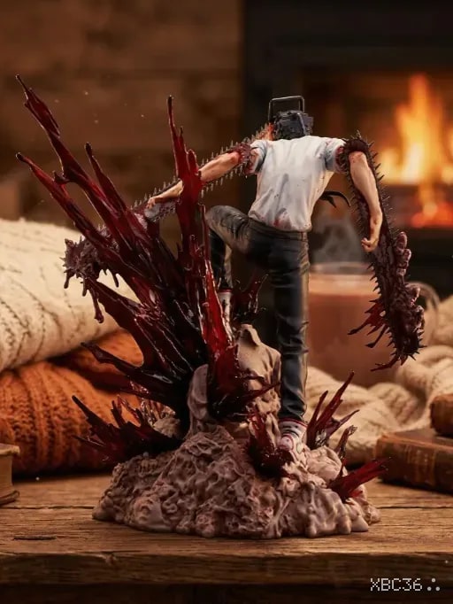 Chainsaw Man Blood Effect Figure – Denji Devil Form Premium Anime Statue
