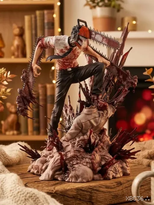 Chainsaw Man Blood Effect Figure – Denji Devil Form Premium Anime Statue