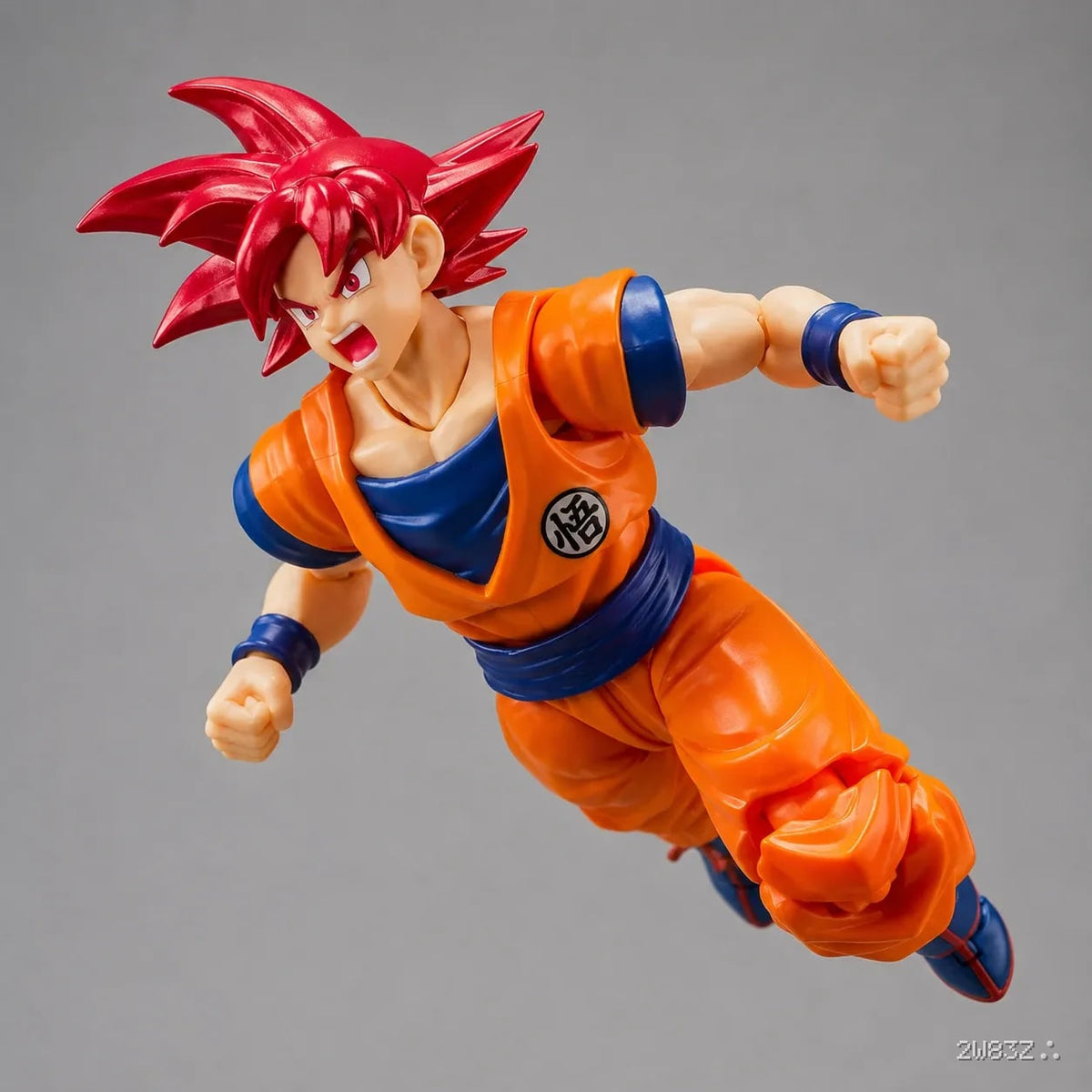 Dragon Ball Super Goku Super Saiyan God Action Figure – 15 cm Articulated Collectible with Interchangeable Faces & Hands