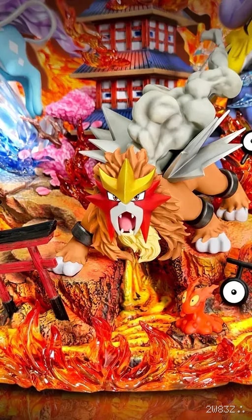 Ho-Oh & Legendary Beasts Resin Statue – Premium Pokémon Diorama Collectible