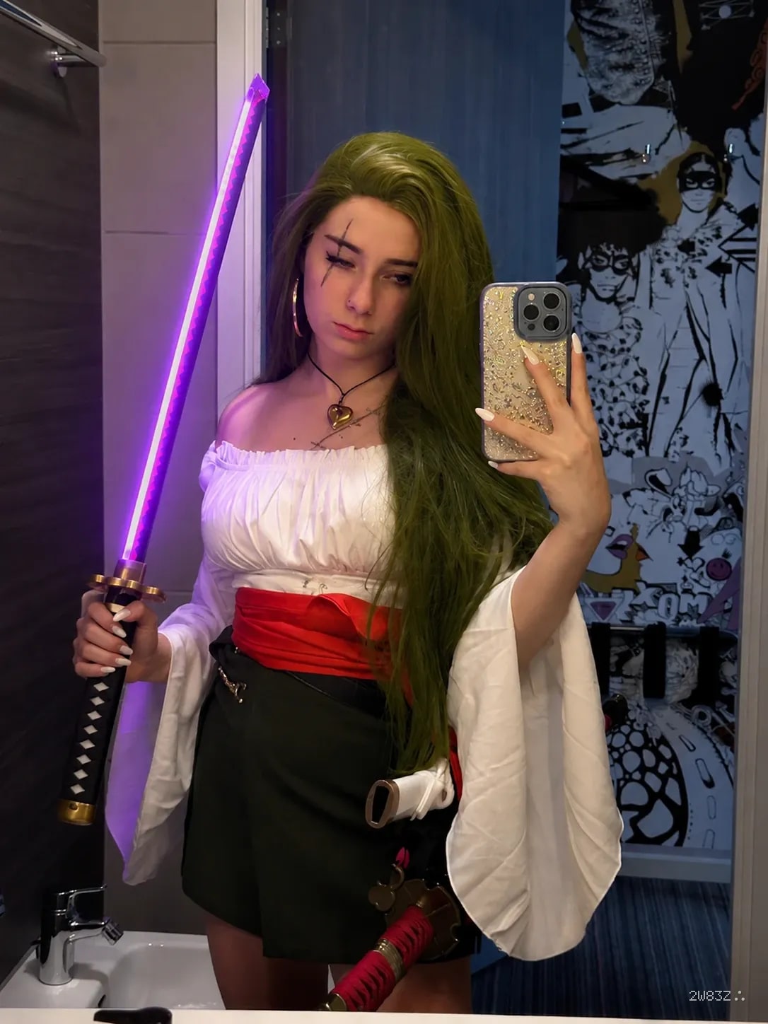Roronoa Zoro Shusui LED Wooden Katana