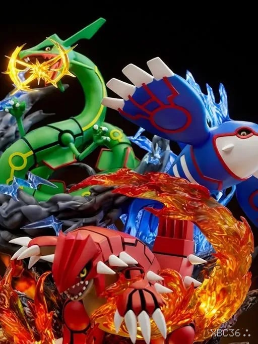 Pokemon Groudon, Kyogre & Rayquaza PVC Statue – Hoenn Weather Trio Collector Figure
