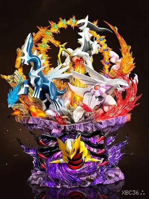 Pokemon Legendary Gods Battle PVC Statue – Arceus, Dialga, Palkia & Giratina Collector Figure