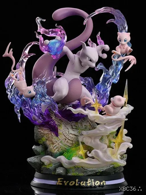 Pokemon Mewtwo & Mew PVC Statue – Psychic Energy Collector Figure