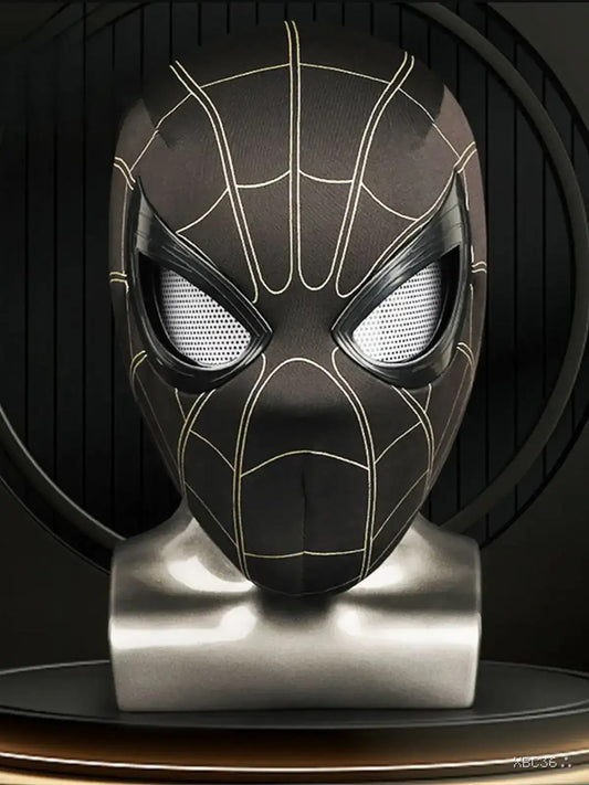 Black Spider-Man Mask – Jaw-Controlled Blinking Eyes