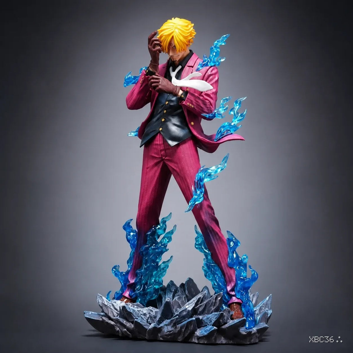 Sanji Ifrit Jambe Figure – One Piece Premium Anime Statue with Blue Flame Effect