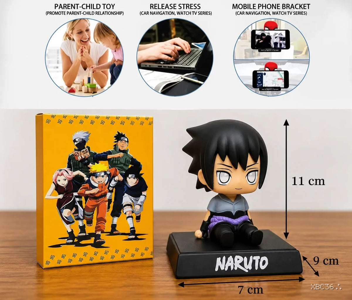 Sasuke Uchiha Bubble Head with Phone Holder