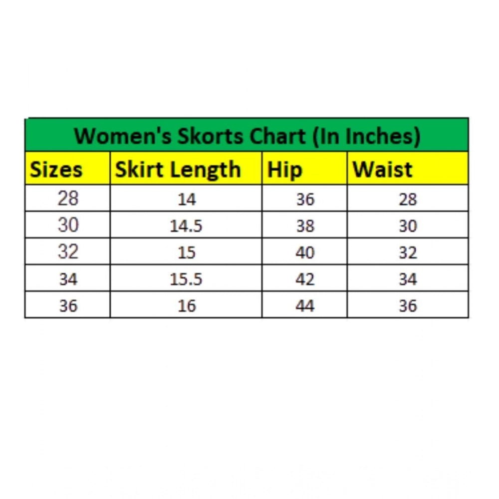 Women's Denim Lycra Solid Zip Closure Skorts — Blue